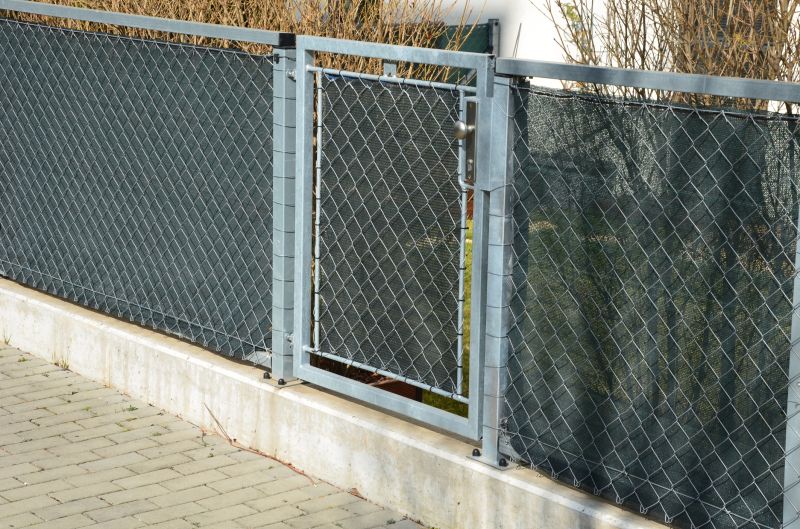 Chain-Link Fence with Privacy Slats